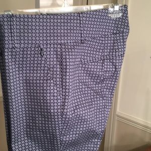 Ann Taylor Capris in Lovely Blue and Black Print